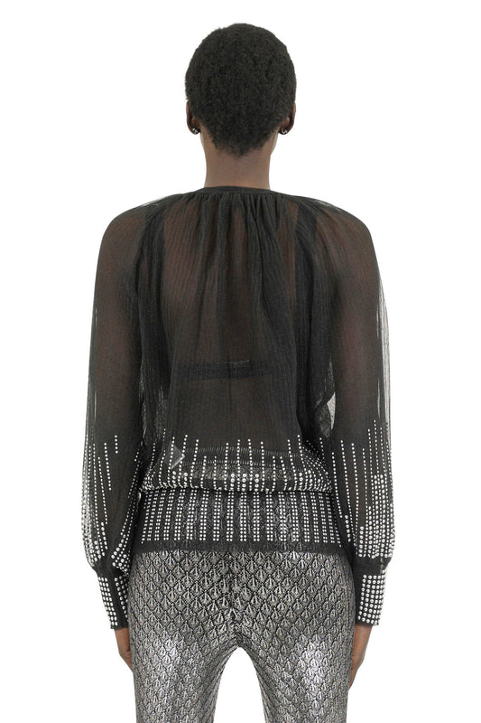 Paco Rabanne Black Sheer Cardigan back