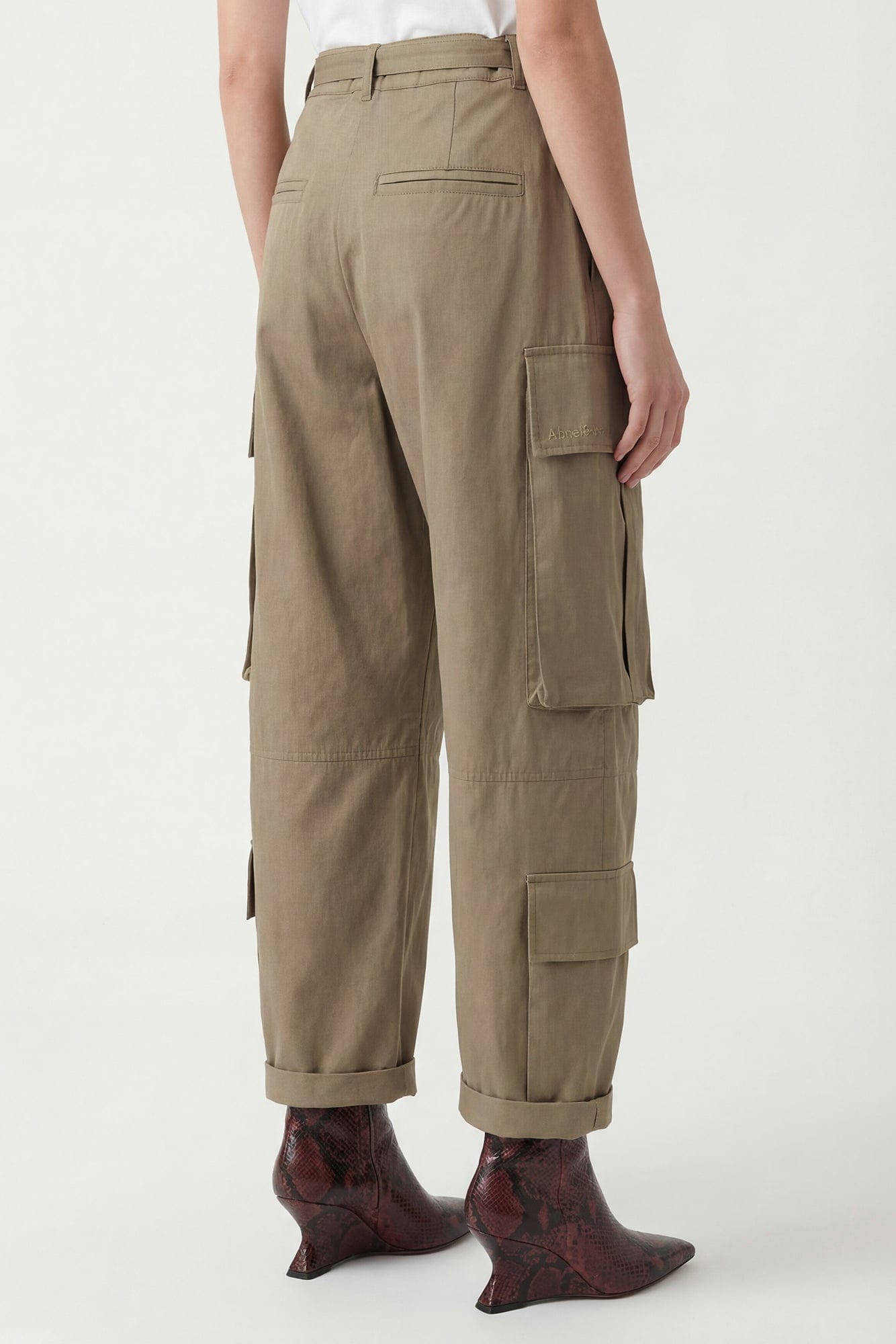 Acne Studios Belted Cargo Pants in Khaki back