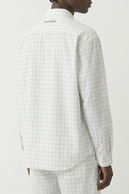 Acne Studios Checkered Button Up in White back