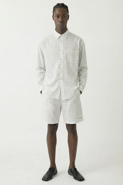 Acne Studios Checkered Button Up in White full look