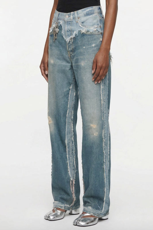 Acne Studios Denim Overlay Jeans in Blue side