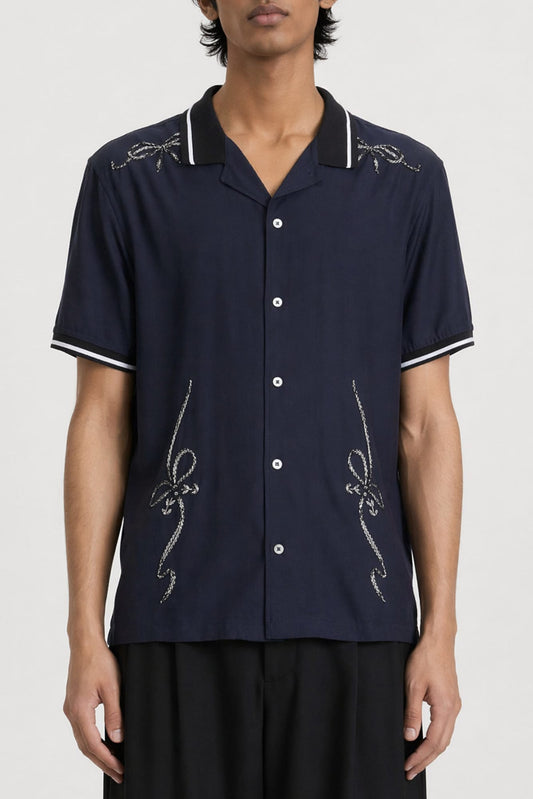 Acne Studios Graphic Button up in Navy