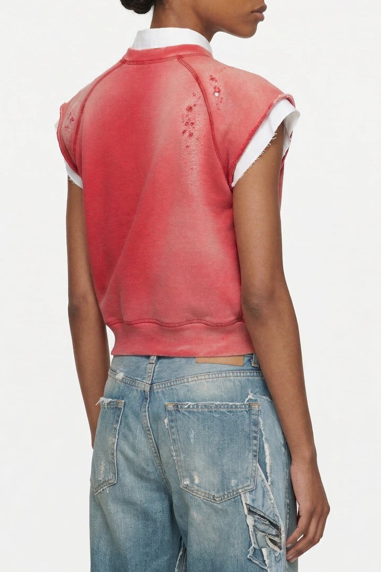 Acne Studios Graphic Sweater Vest in Red back