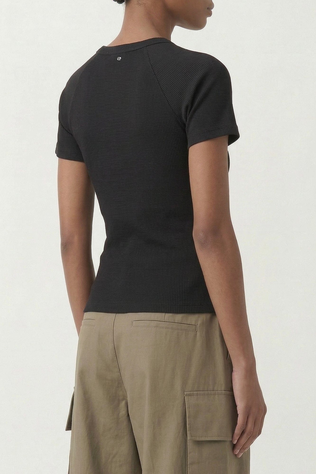 Acne Studios Half Zip T-Shirt in Black