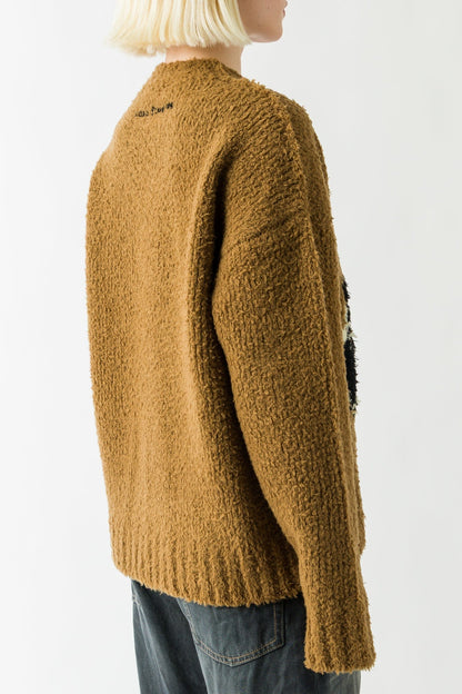 Acne Studios Knit Bear Sweater In Khaki Beige back