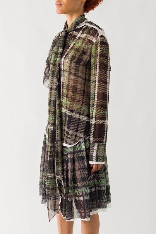 Acne Studios Plaid Blouse In Green/Grey side