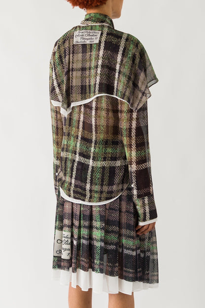 Acne Studios Plaid Blouse In Green/Grey back