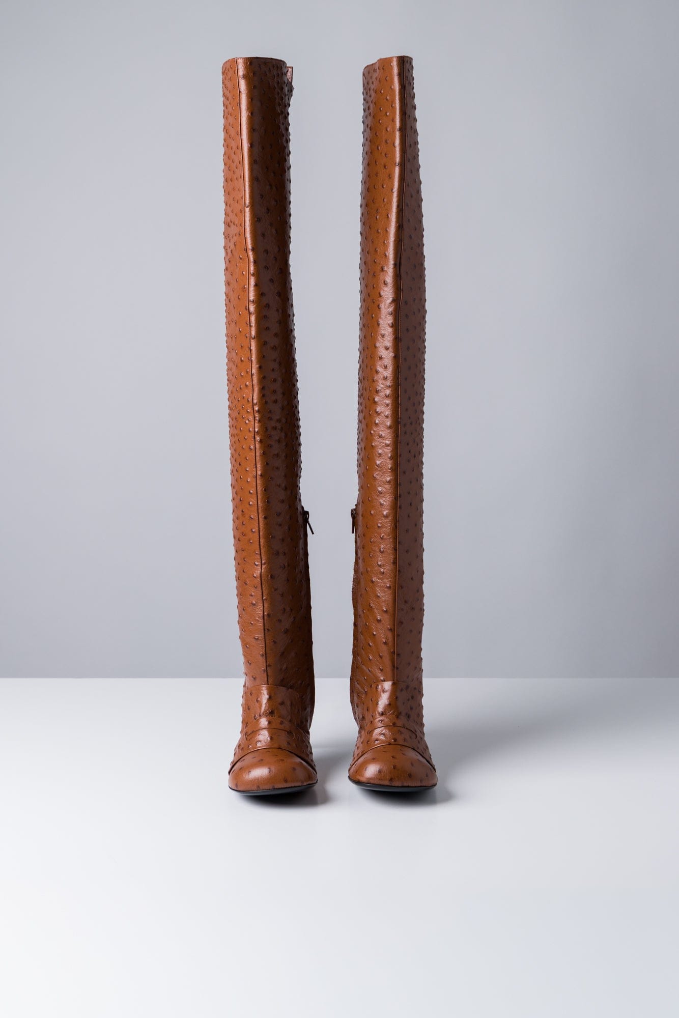 Acne Studios Thigh High Boots In Cognac Brown front