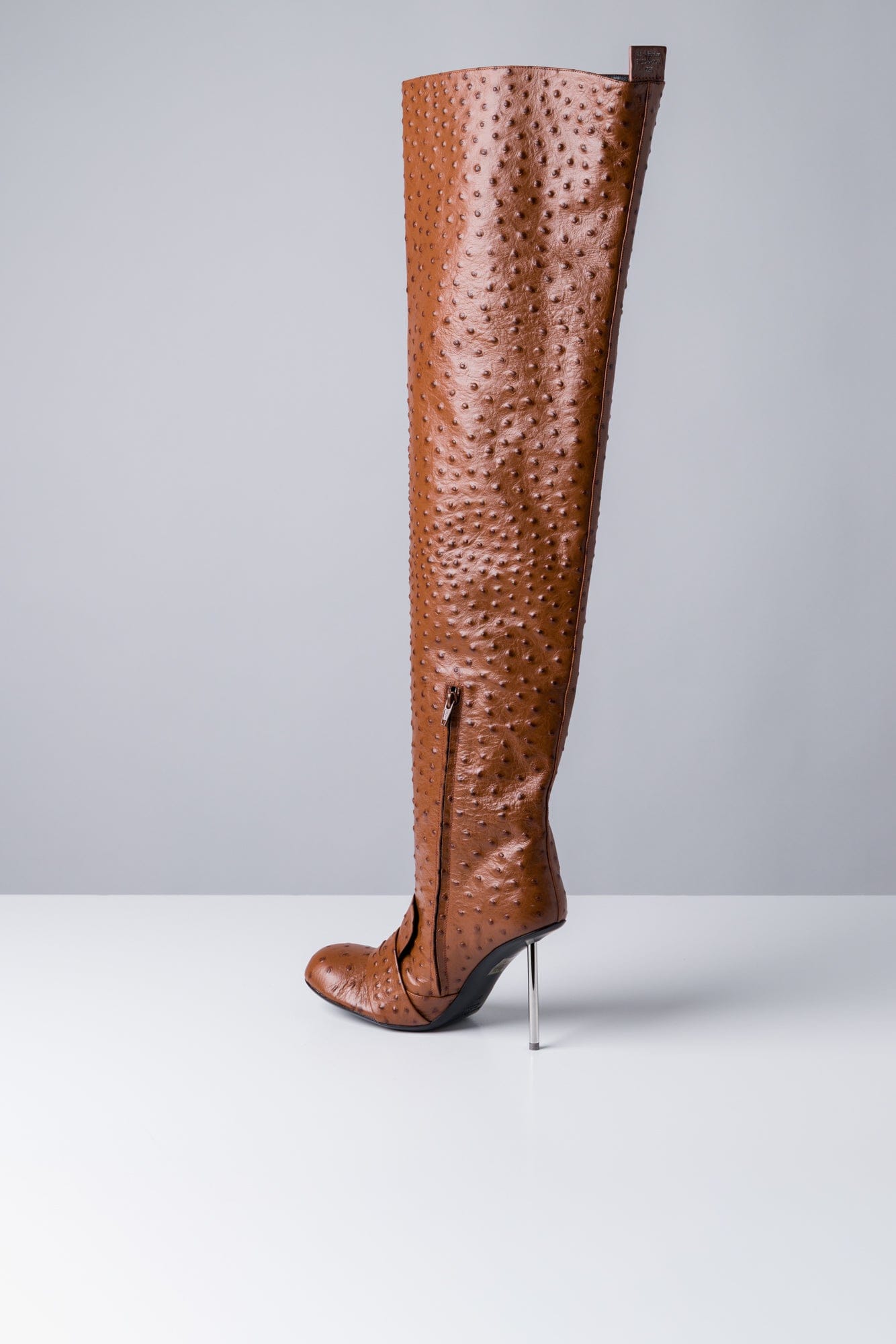 Acne Studios Thigh High Boots In Cognac Brown inner side