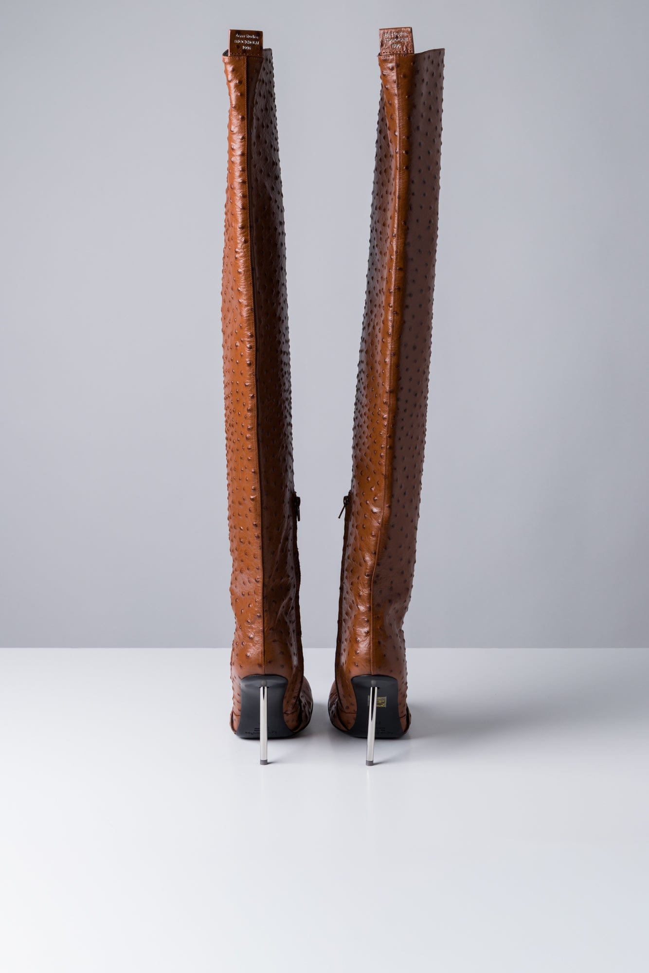 Acne Studios Thigh High Boots In Cognac Brown back