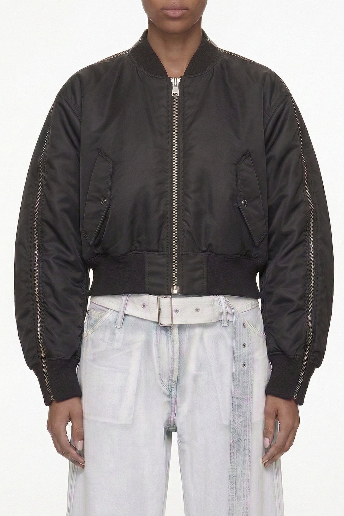 Acne Studios Zip Detail Bomber in Black