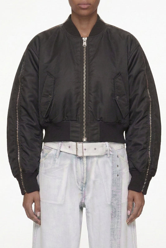 Acne Studios Zip Detail Bomber in Black