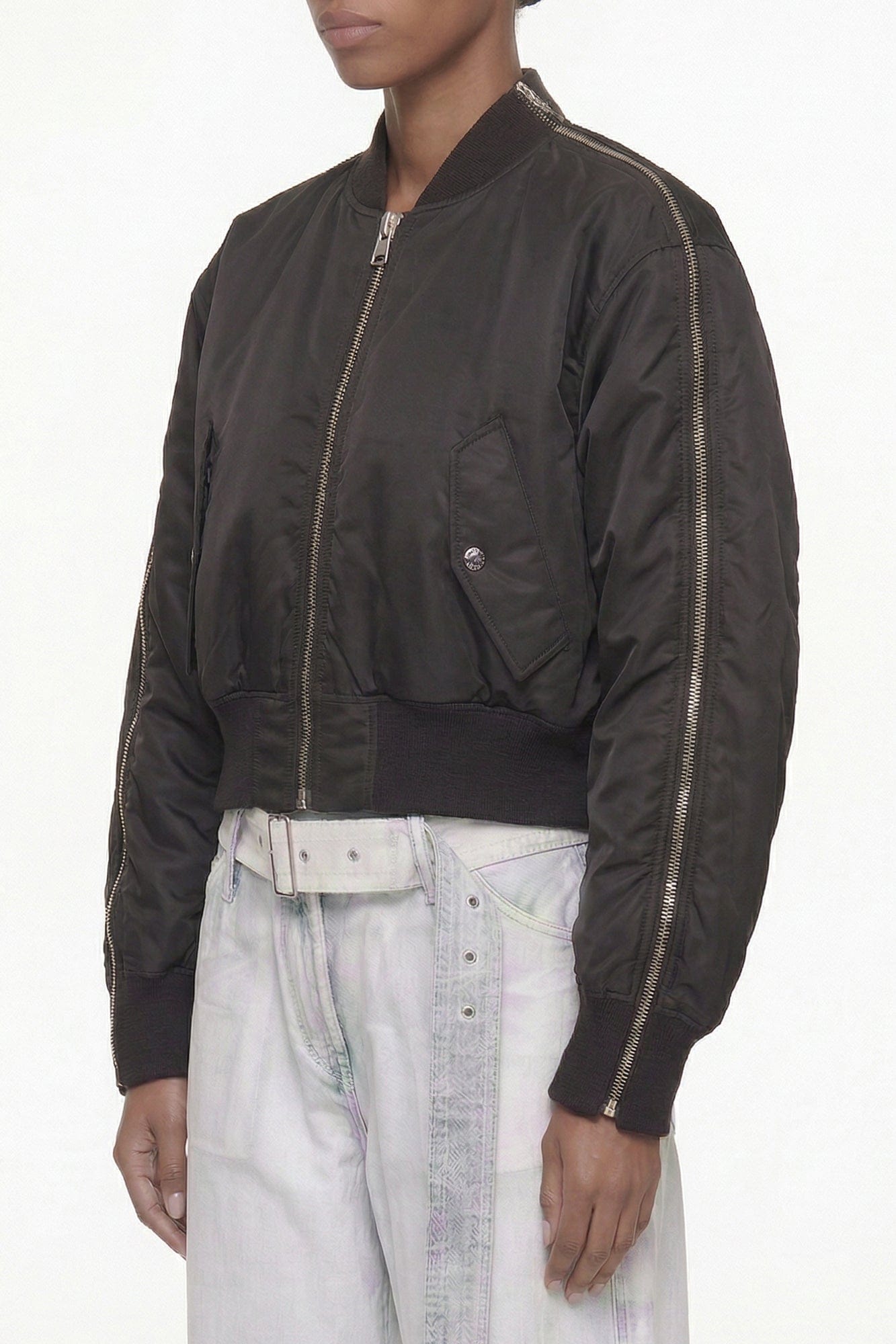 Acne Studios Zip Detail Bomber in Black