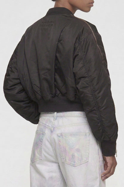 Acne Studios Zip Detail Bomber in Black back