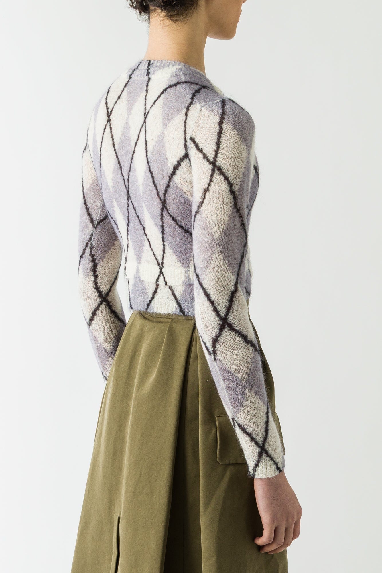 Acne Studios Cropped Knit Sweater In Mauve Grey