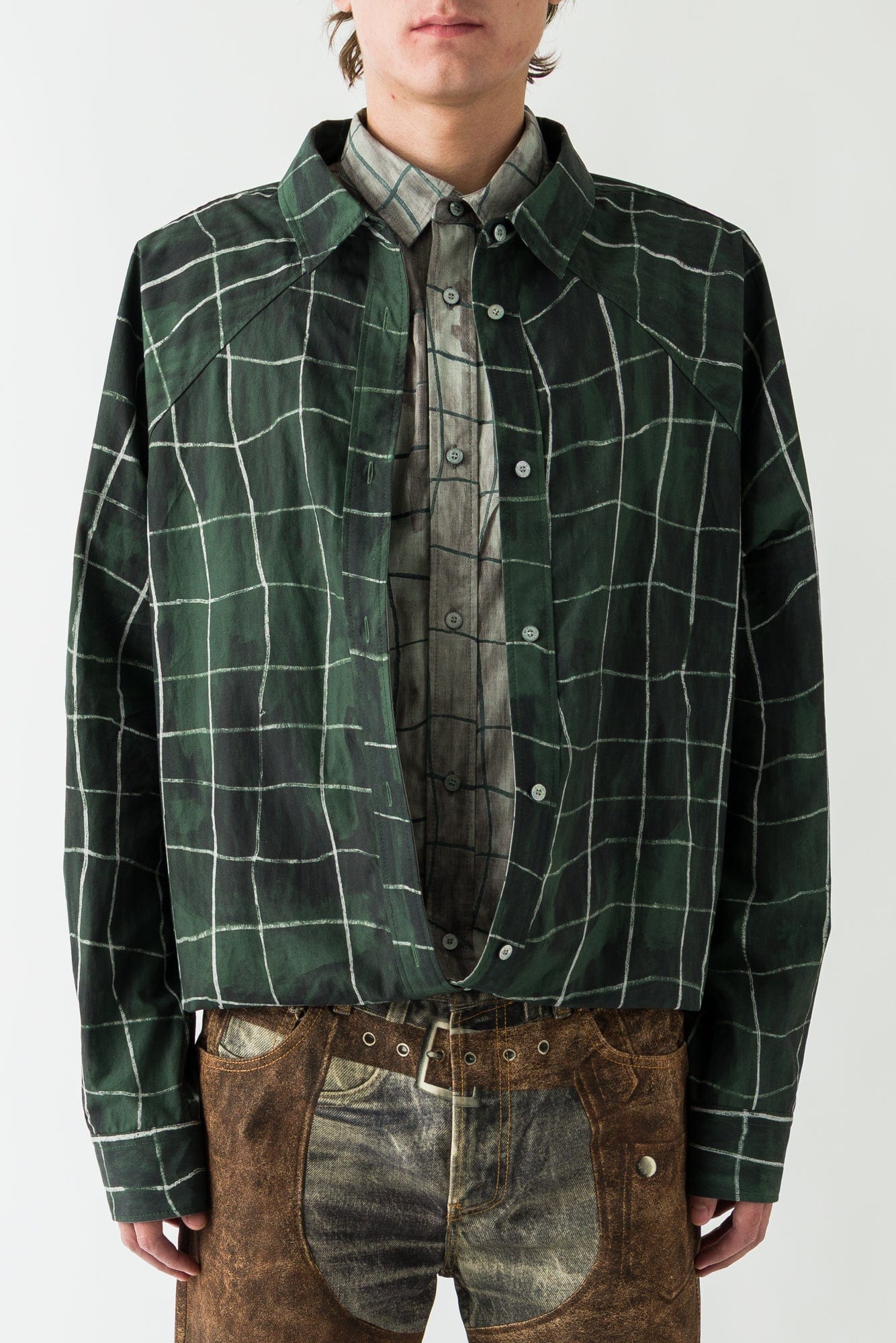 Acne - Studios Plaid Shirt in Green