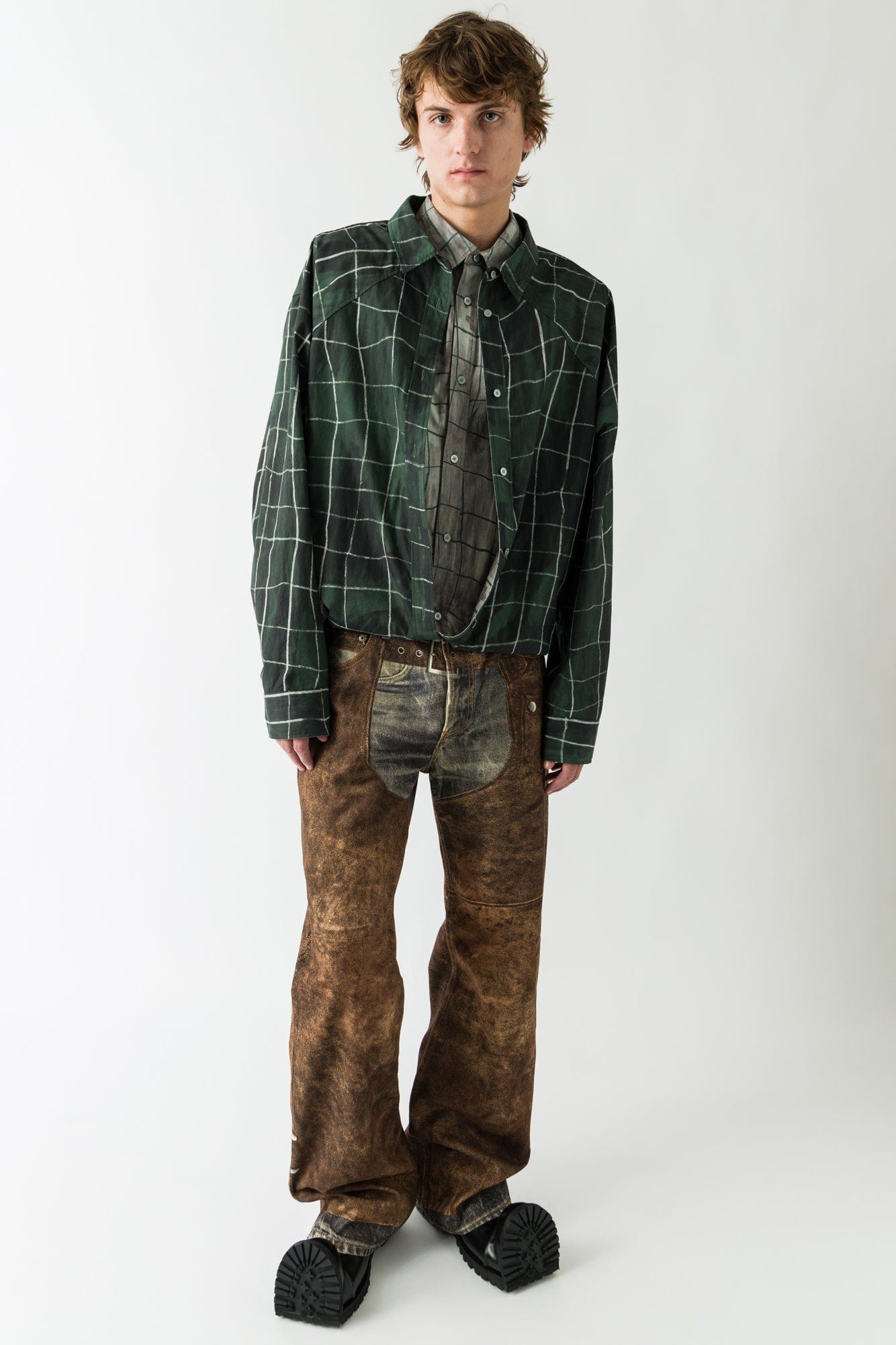 Acne Studios Plaid Shirt in Green