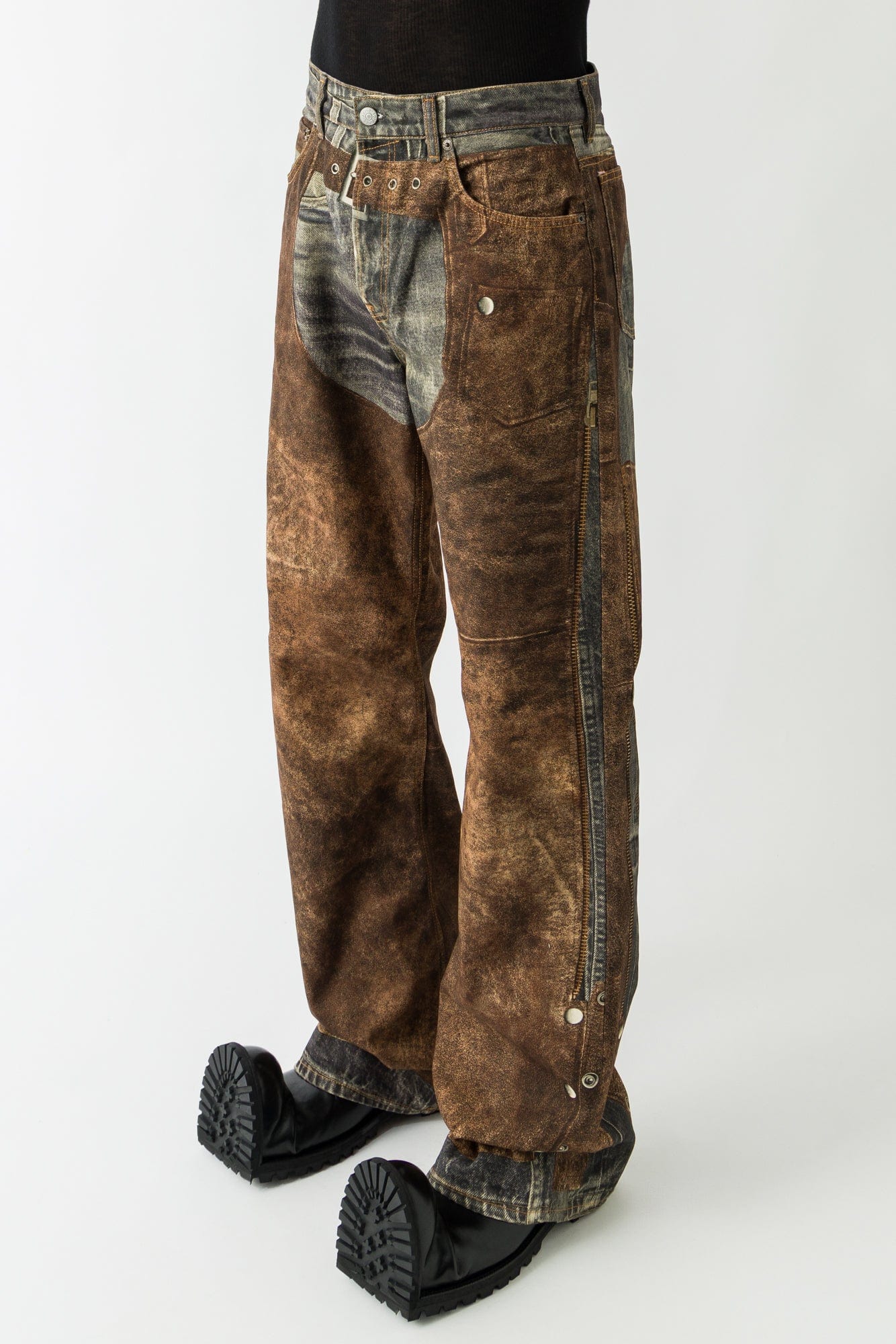 Acne Studios Textured Trousers in Brown