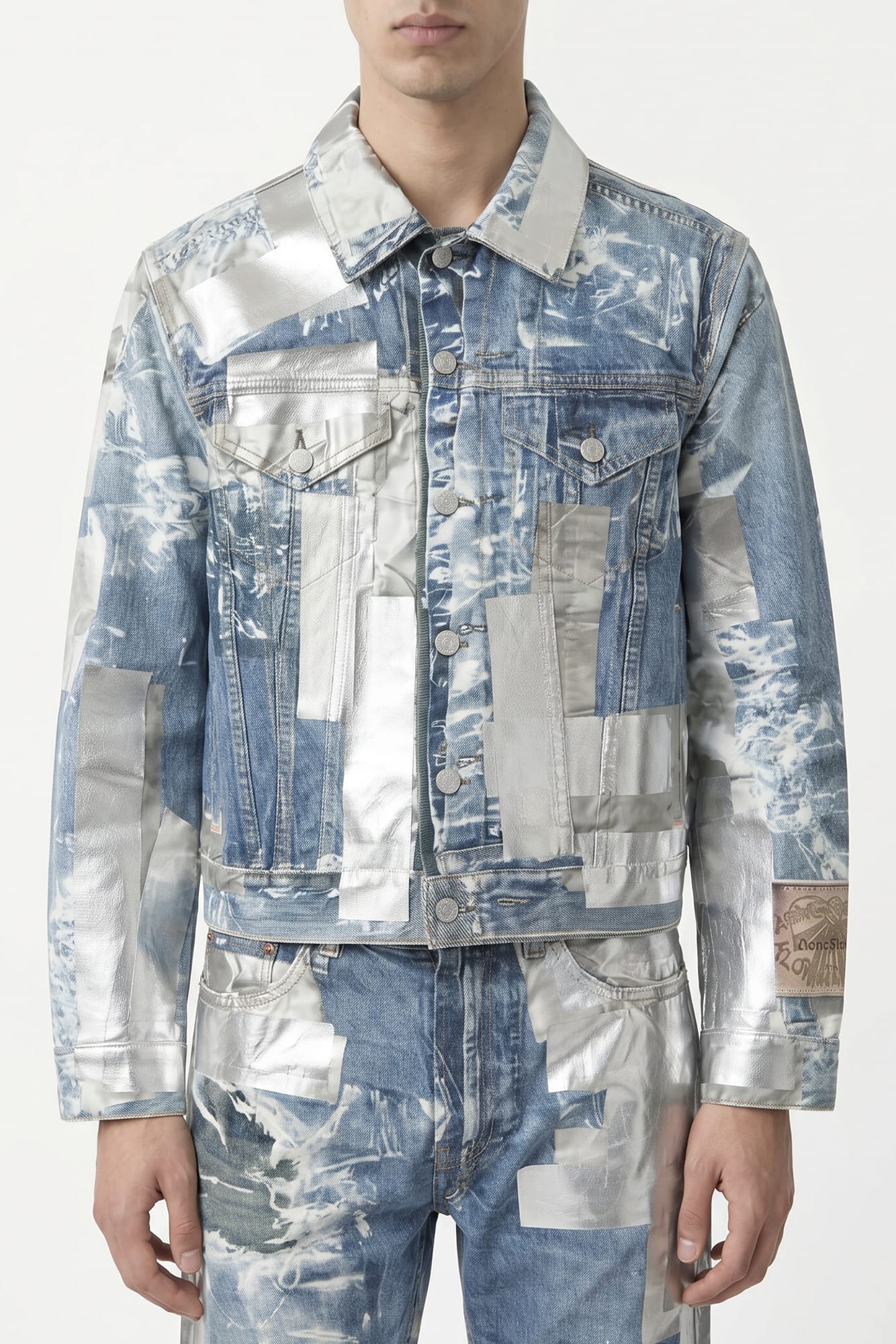 Acne Studios Graphic Denim Jacket in Blue