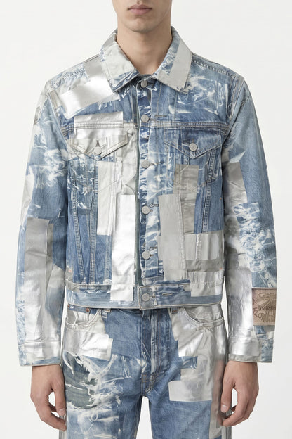Acne Studios Graphic Denim Jacket in Blue
