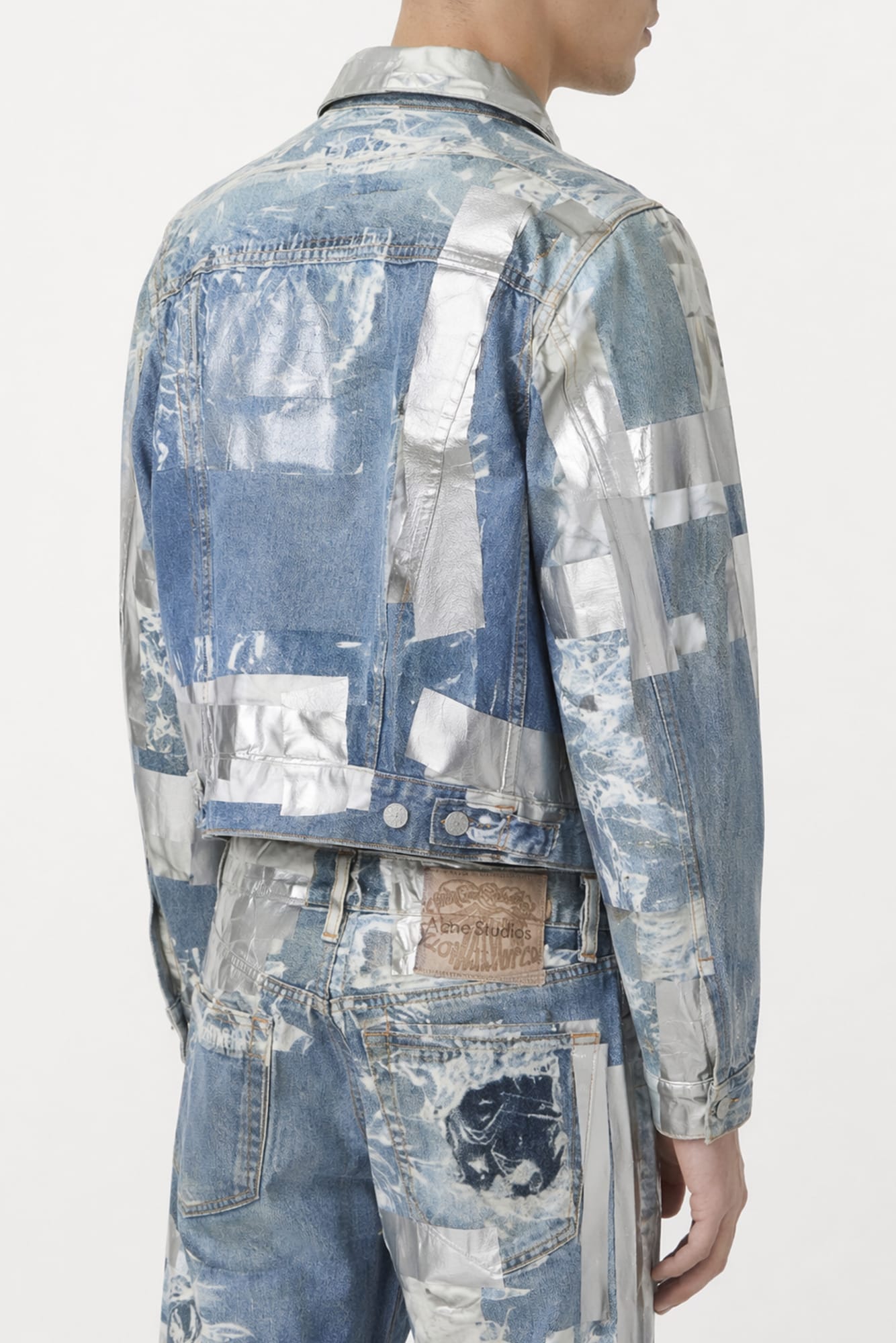 Acne Studios Graphic Denim Jacket in Blue back
