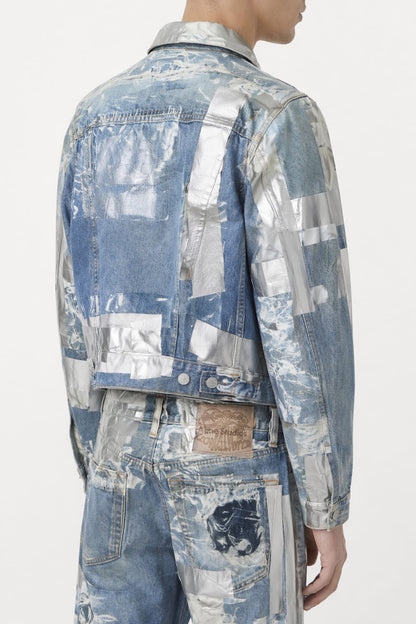 Acne Studios Graphic Denim Jacket in Blue back