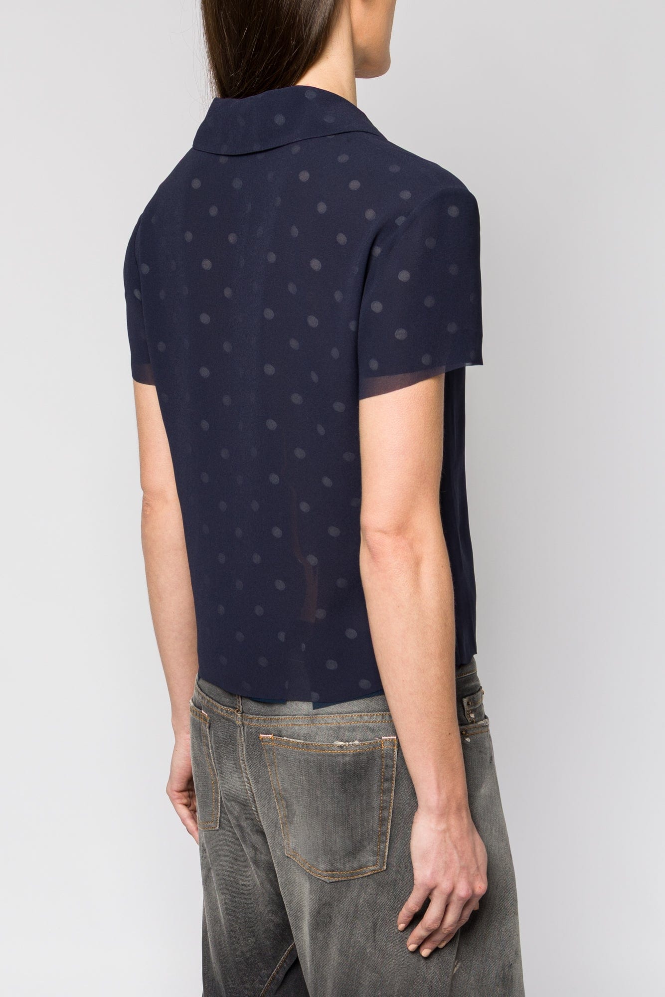 Acne Studios Spotted Blouse in Navy SS25 back