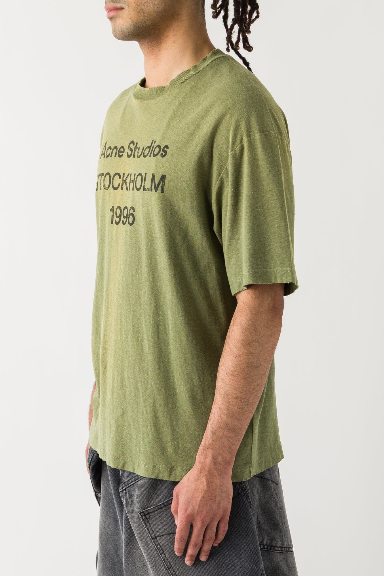 Acne Studios  Stockholm tee in Olive Green side
