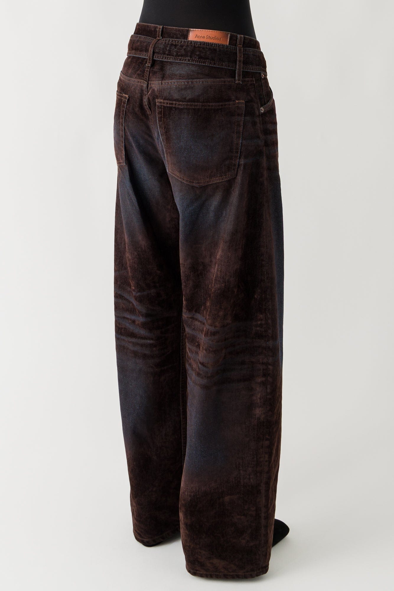 Acne Studios Belted Trousers In Brown/Blue back