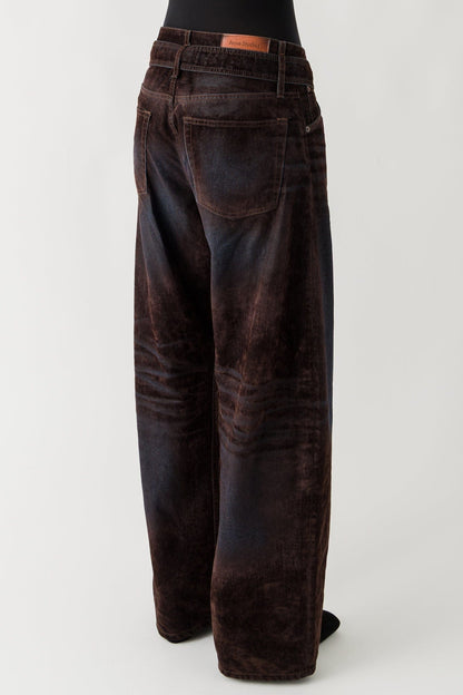 Acne Studios Belted Trousers In Brown/Blue back