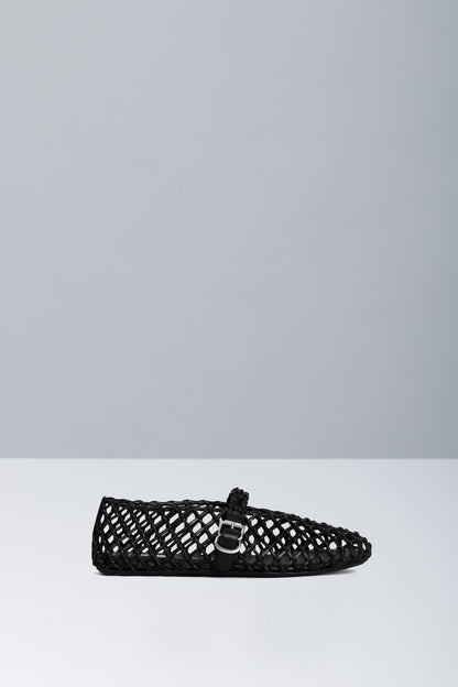 Alaïa Ballet Flats in Braided Black