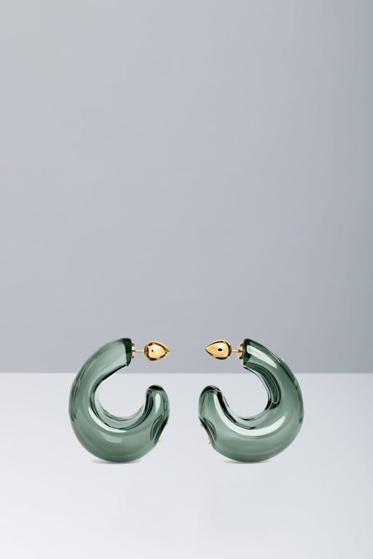 Alaïa Bubble Hoops in Gris