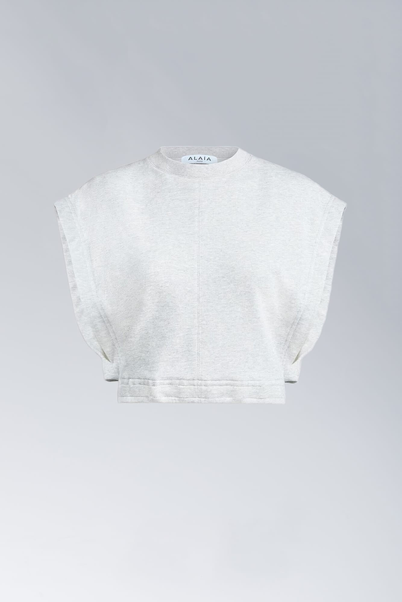 Alaïa Crop Top in Grey Fleece