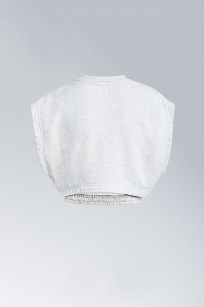 Alaïa Crop Top in Grey Fleece back
