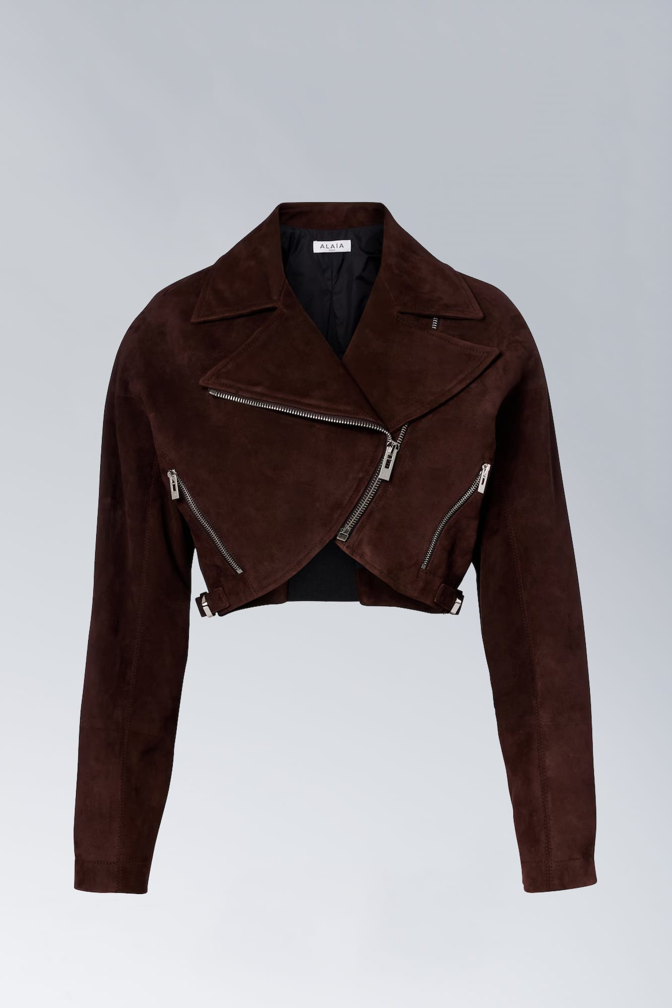 Alaïa Cropped Suede Biker Jacket