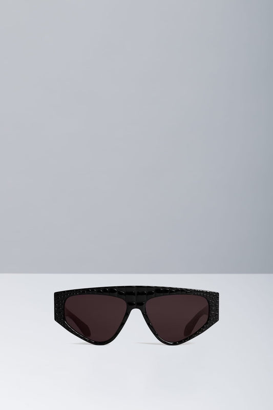 Alaïa D-Frame Textured Acetate Sunglasses in Black