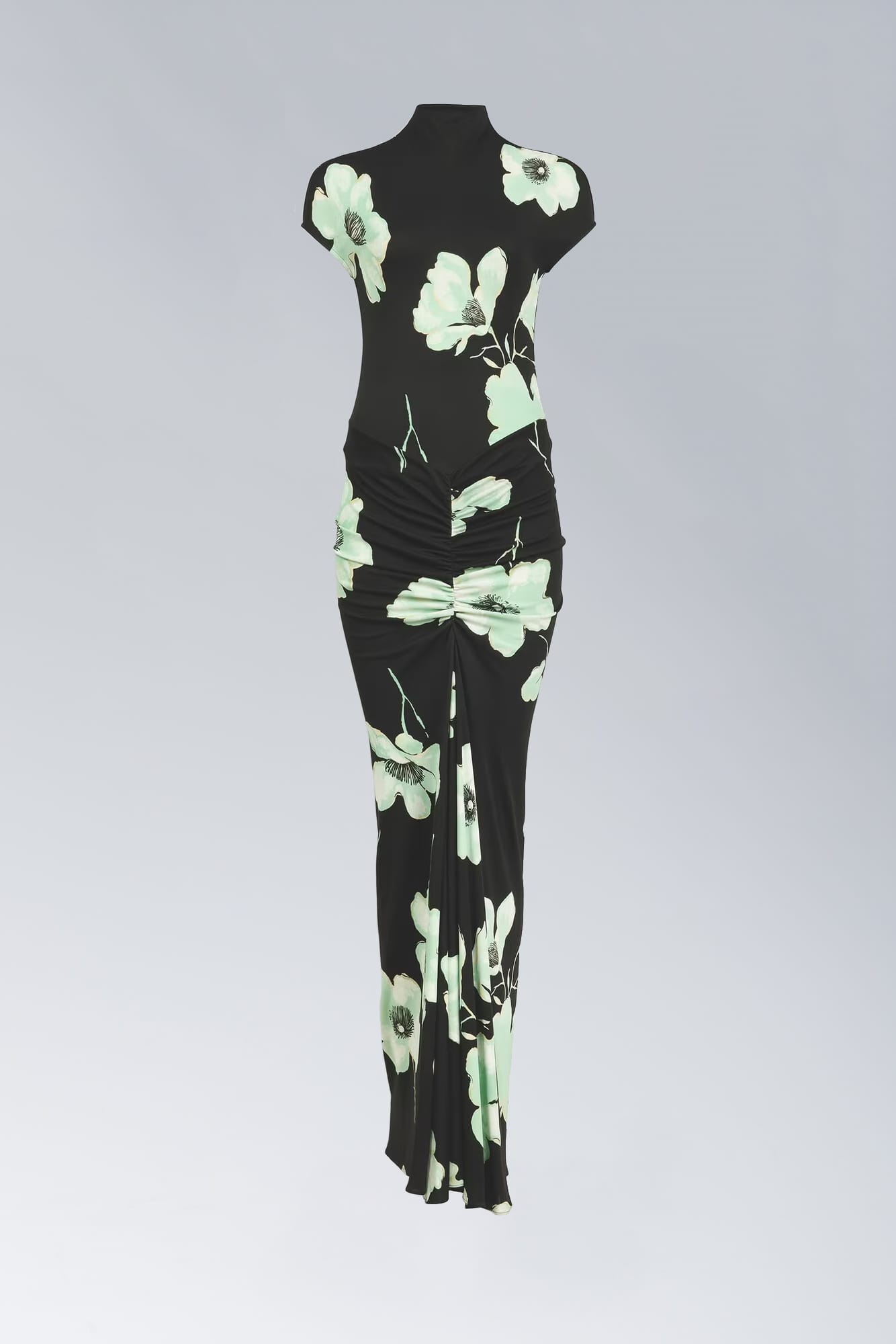 Alaïa Draped Jersey Printed Dress