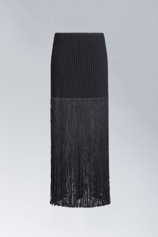 Alaïa Fringed Skirt in Black