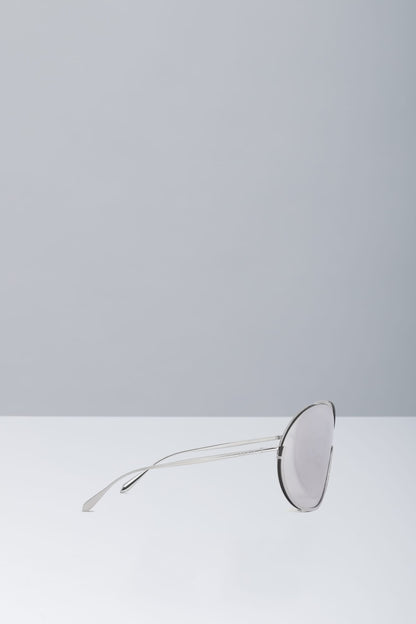 Alaïa Mask Round Frame Sunglasses in Silver side