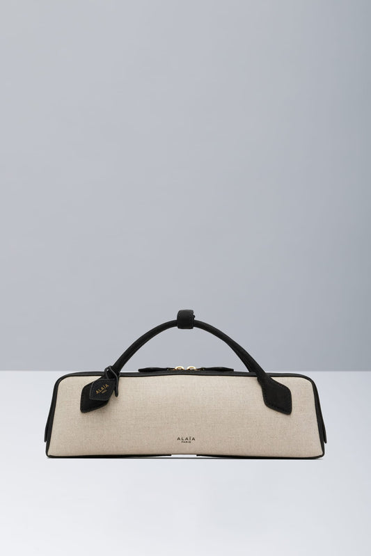 Alaïa Teckel Clutch in Black and Canvas