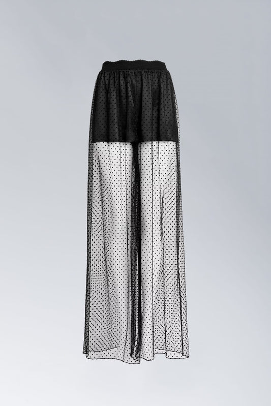 Alaïa Wide Leg Mesh Pants