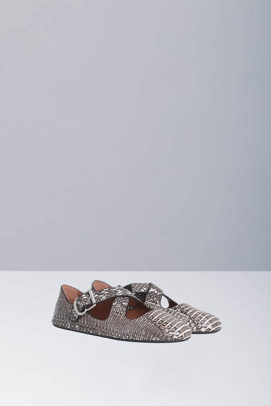 Alaïa Ballet Flats in Faux Snake
