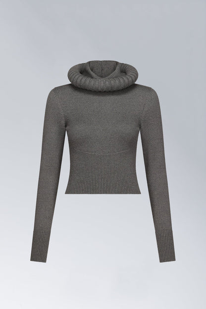 Alaïa Hooded Jumper In Gris Chine