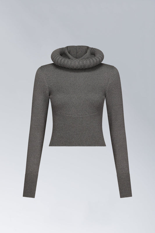 Alaïa Hooded Jumper In Gris Chine