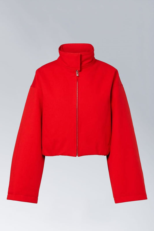 Alaïa Layered Bomber in Orange Sanguine