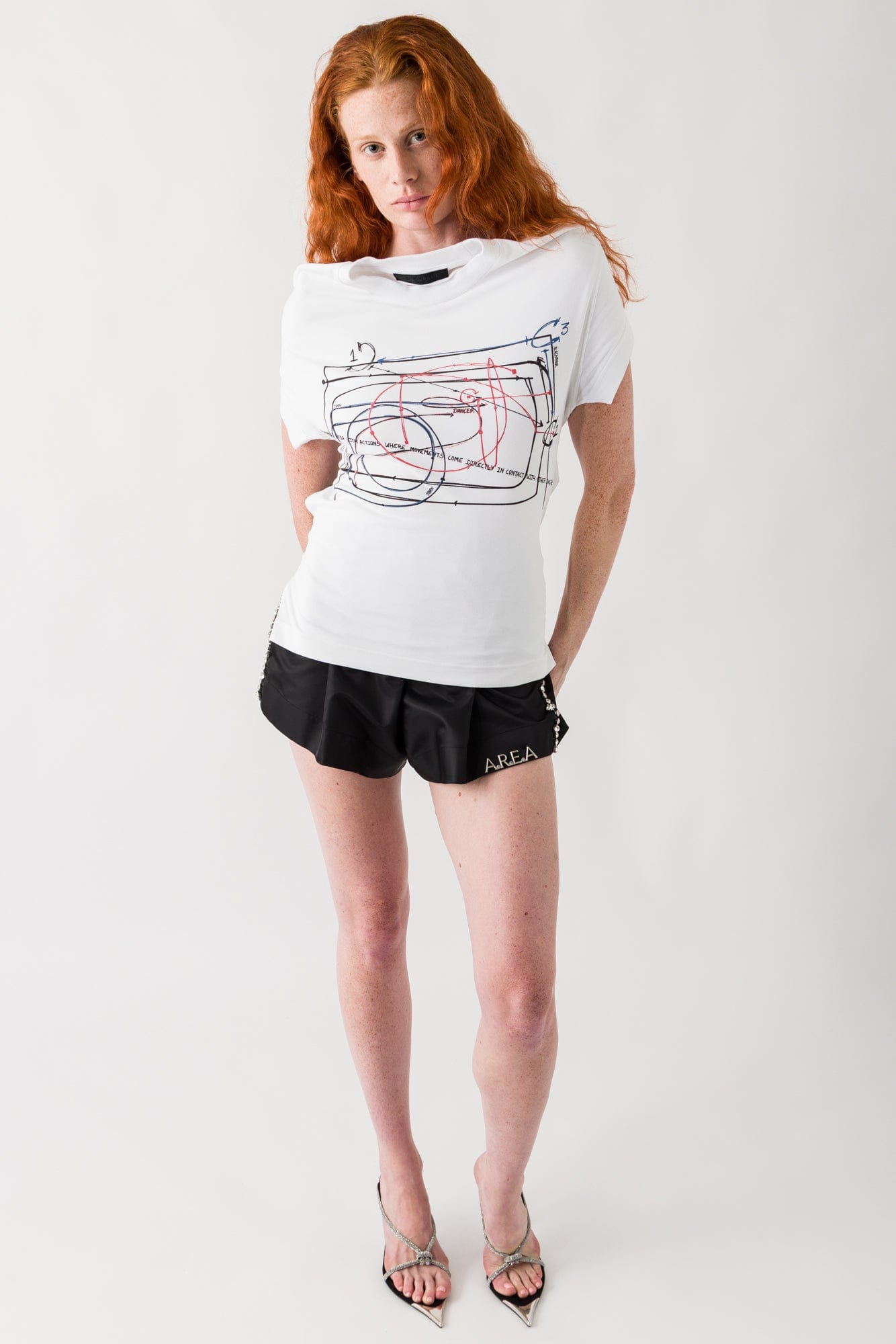 Alainpaul Fitted Elastics T-Shirt in White full look