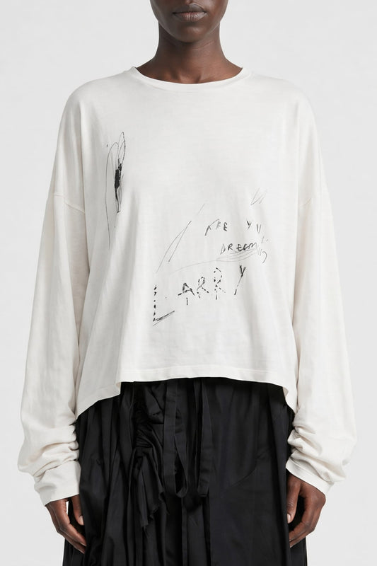 Ann Demeulemeester "Are You Dreaming" Sketch Print Long Sleeve