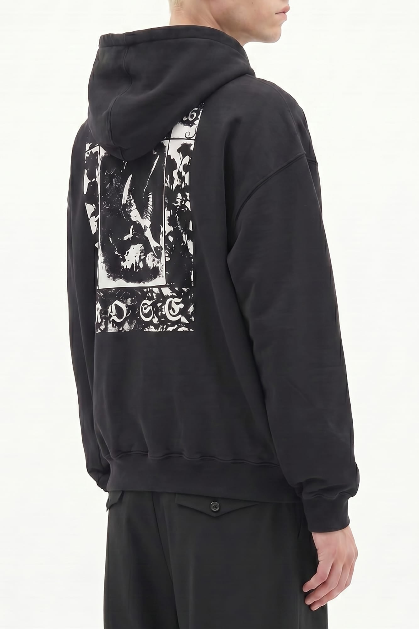 Ann Demeulemeester Bardi Comfort Hoodie with Frame Print SS26