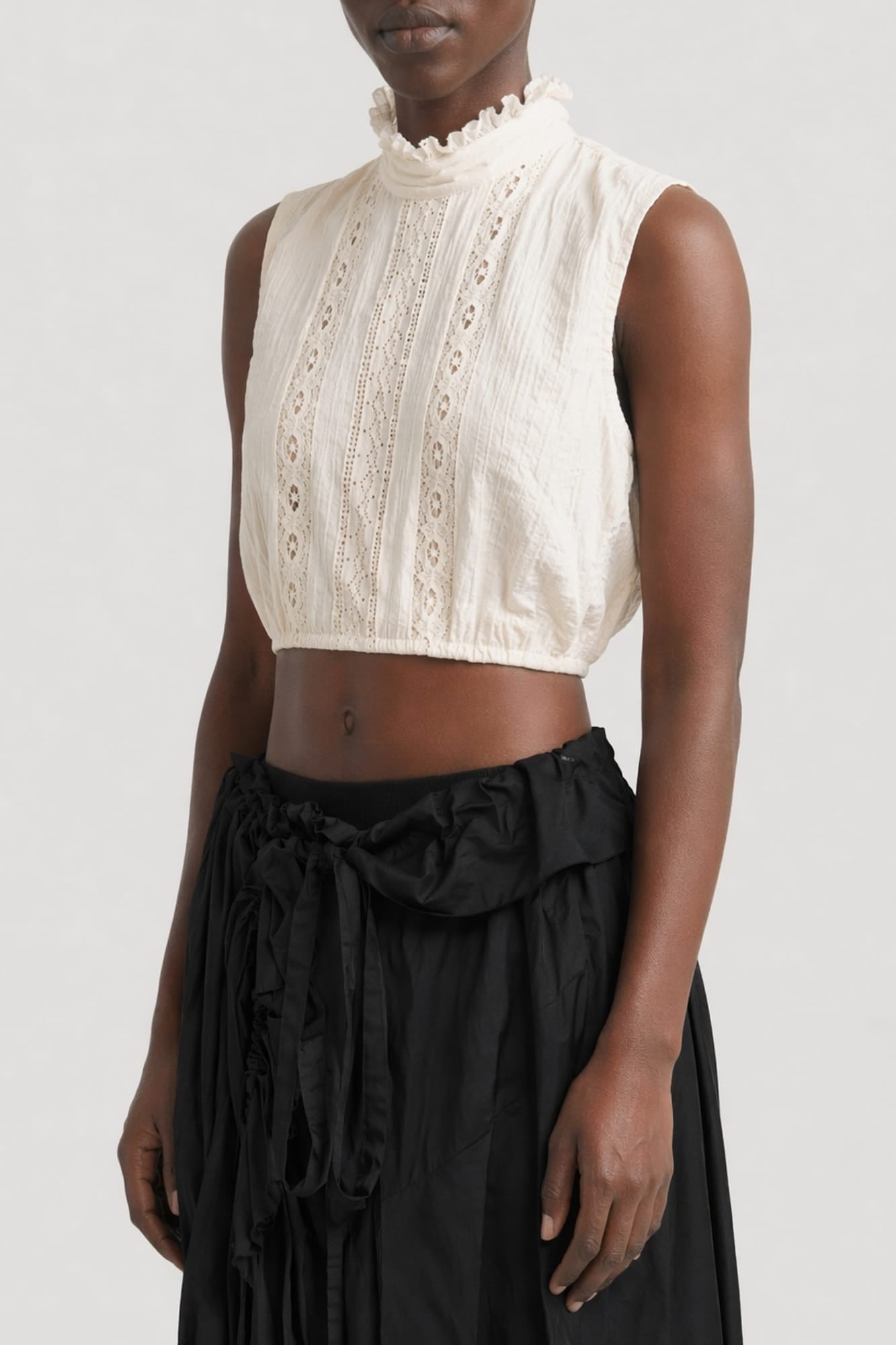 Ann Demeulemeester Bee Cropped Top with Lace – Antidote Fashion