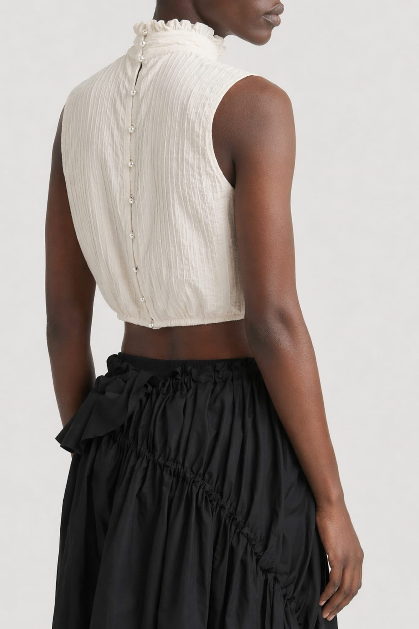 Ann Demeulemeester Bee Cropped Top with Lace back